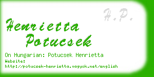 henrietta potucsek business card